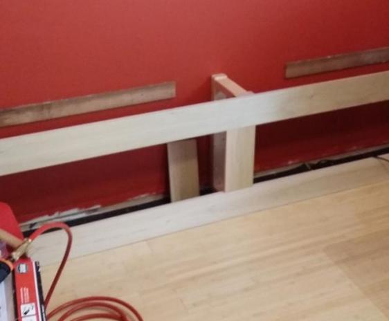 Frame of 2x4 pine and studs/scrap, with Yellow Poplar boards for the fronts.