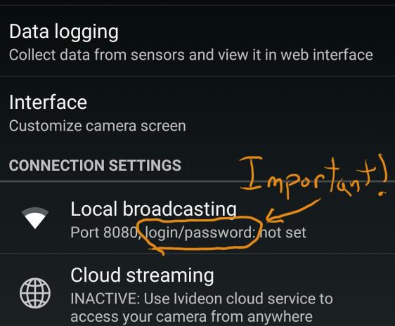 Phone app settings screen.